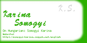karina somogyi business card
